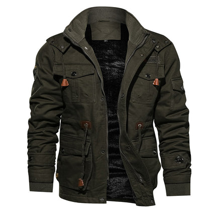 green hooded jacket military style 