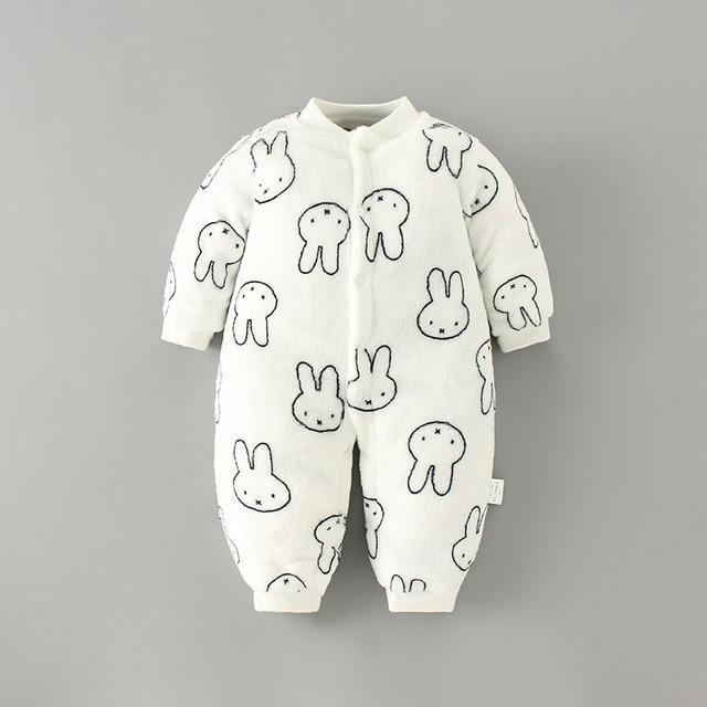 white bunny baby suit 
