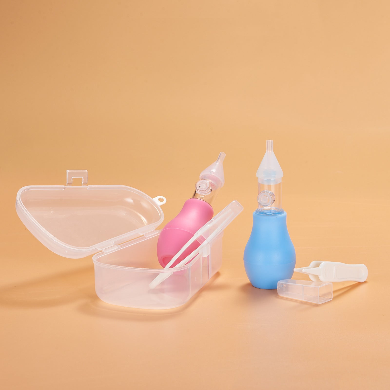 pink  and blue baby nasal aspirator 