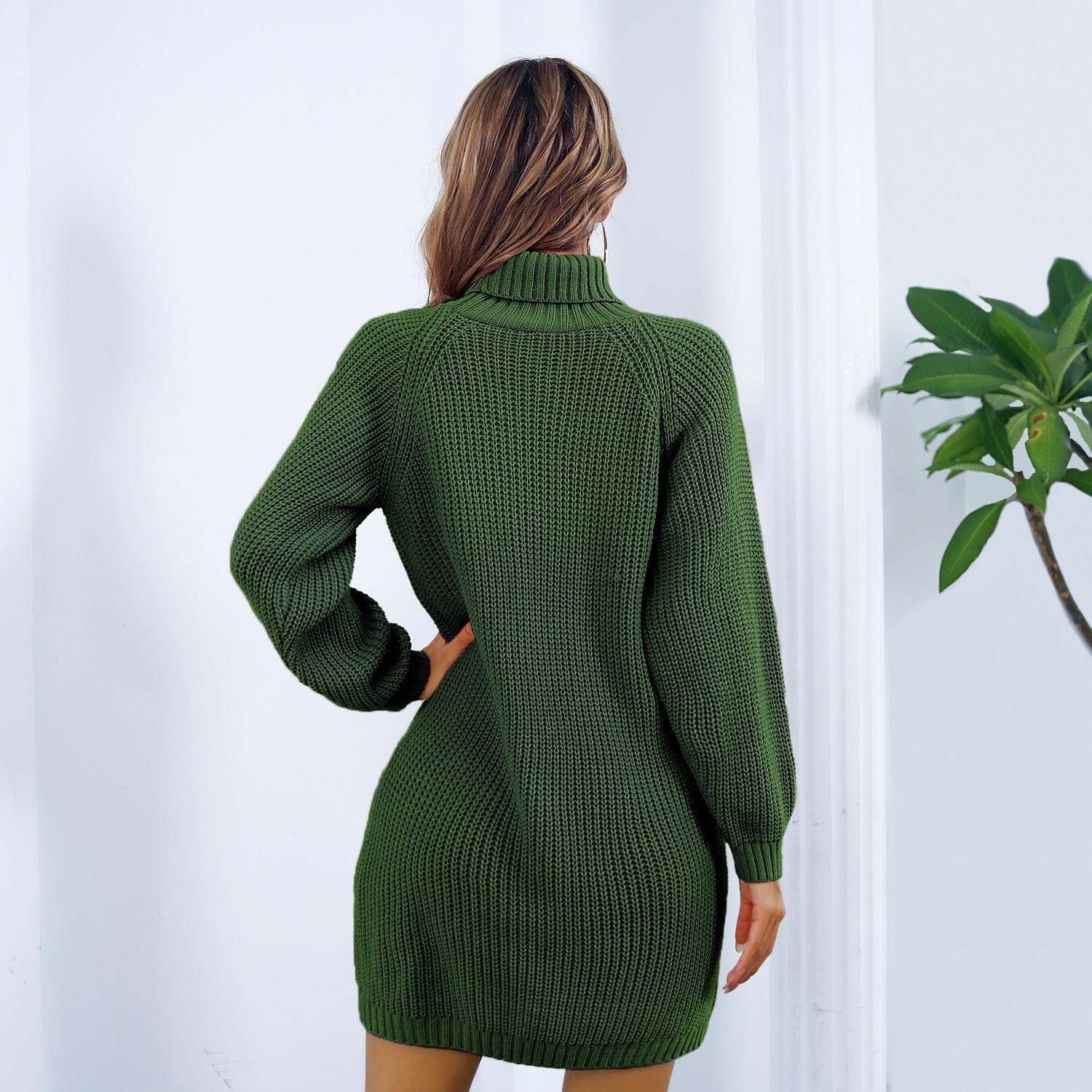 Winter Turtleneck Long Sweater Dress - Merchantsy 