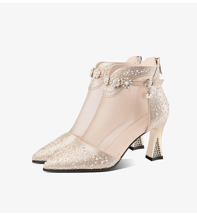 golden high heel shoes for women 