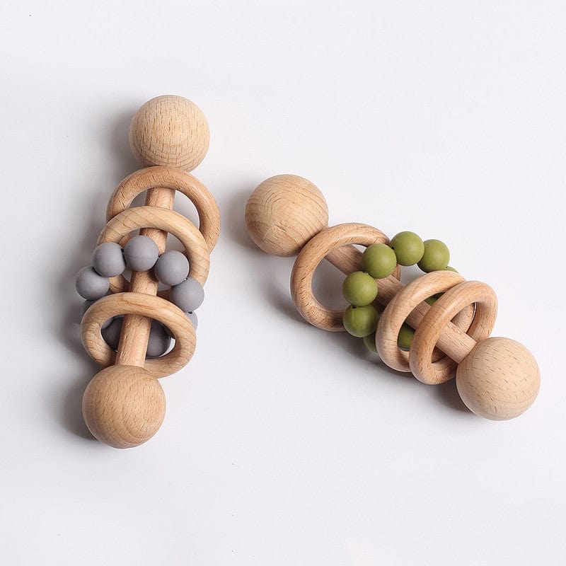 wooden teething ring toy for babies