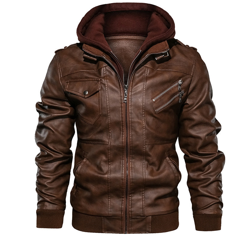 Brown leather jacket for men  