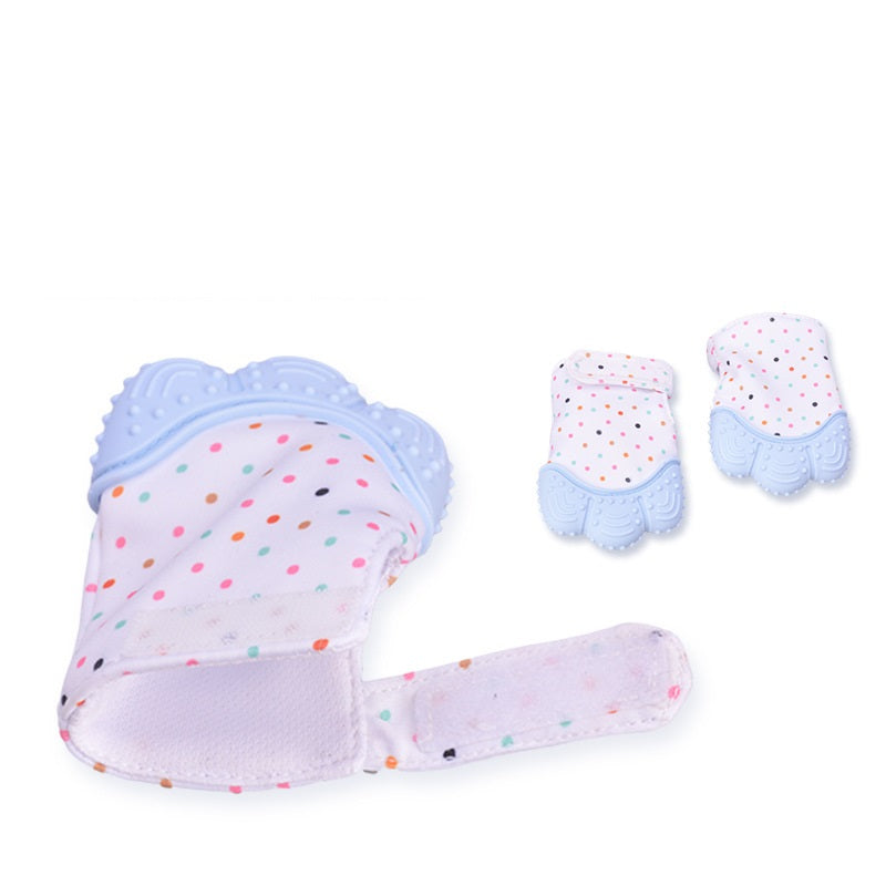 Baby teether baby anti-bite silicone molar gloves children's sound toys - Merchantsy 