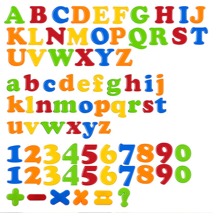 colorful magnetic numbers and alphabet 