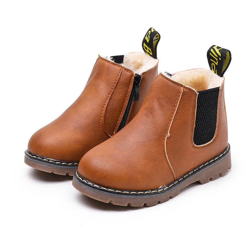 brown warm boots for children 