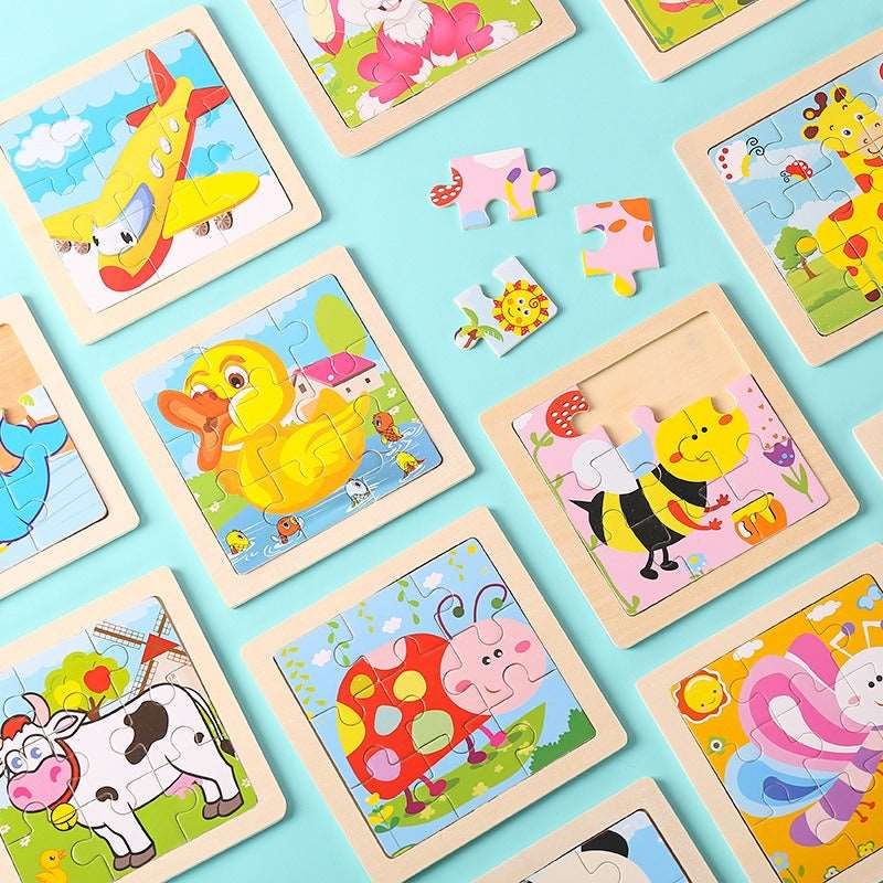 9 Pieces of Wooden Children's Puzzle Toys