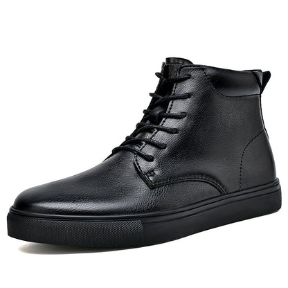 black leather marten shoes 
