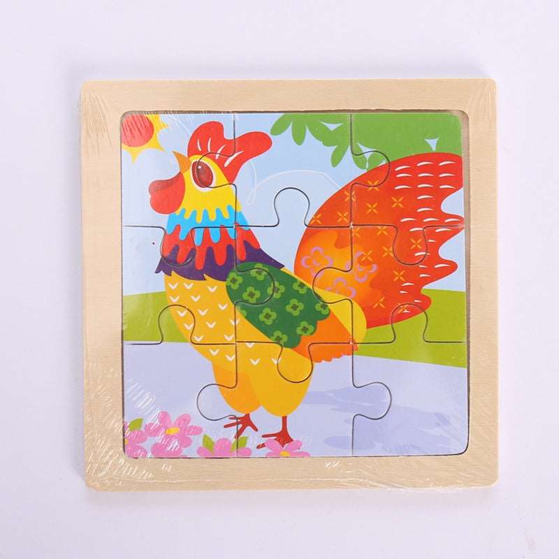 9 Pieces of Wooden Children's Puzzle Toys