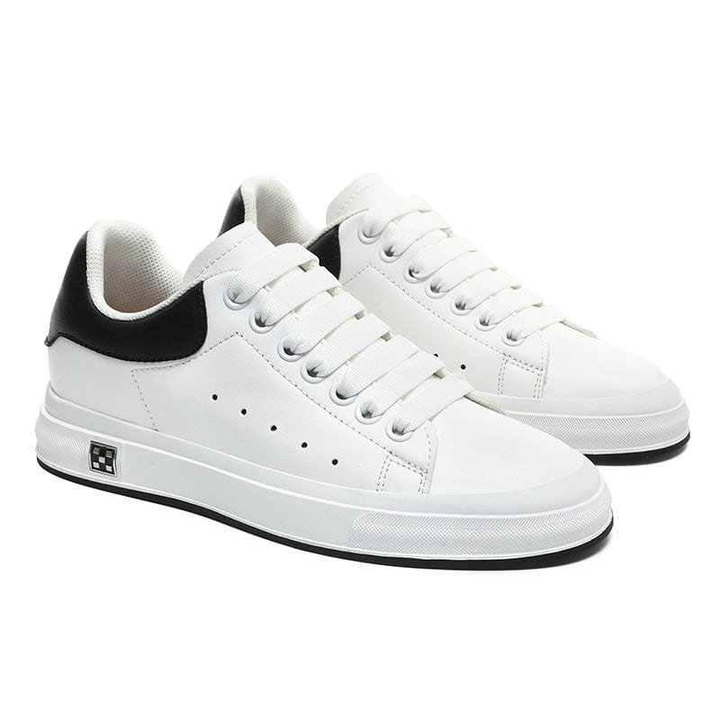 Trendy Men White Leather Soft Bottom Casual Shoes - Merchantsy 