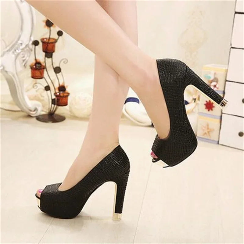 black high heel Bridal shoes